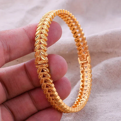 Gold Plated Italian Luxury Bracelet for Men Women,Wedding Fashion Bangles Party Valentine's Day Gift