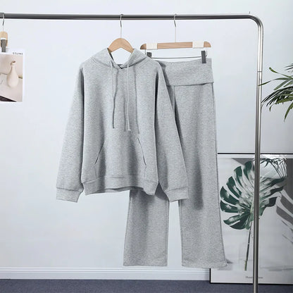 Casual Sequined Angel Wings Oversized Hoodie Women Loose Grey Long Sleeve Street Warm Pullover 2025 Winter Lady Daily Wear New