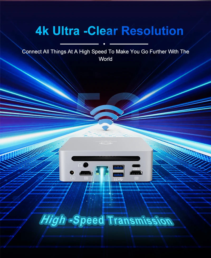 Mini PC with AMD Ryzen 7 7730U 7 5800U Mini Computer, Mini Gaming PC with USB Type-C Desktop Computer Supports Triple 4K Display