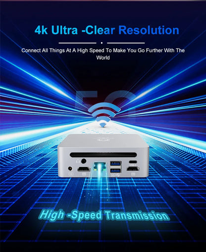 Mini PC with AMD Ryzen 7 7730U 7 5800U Mini Computer, Mini Gaming PC with USB Type-C Desktop Computer Supports Triple 4K Display