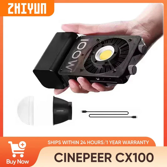 ZHIYUN CINEPEER CX100 100W Handheld Led COB Light Pocket Video Light Bi Color Photo Fill Light Photography Lighting