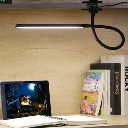 LED Adjustable Table Lamp USB 3 Colors Eye Protection Study Night Lamps Clip On Dimmable for Home Office  Reading Led Desk Lamps