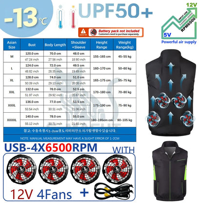 G-MACHT Summer Breathable Wearable Cooling 2-3-4Fans Vest Ice Cooling Air Conditioner Clothes For Outdoor Fishing Heat Resistant