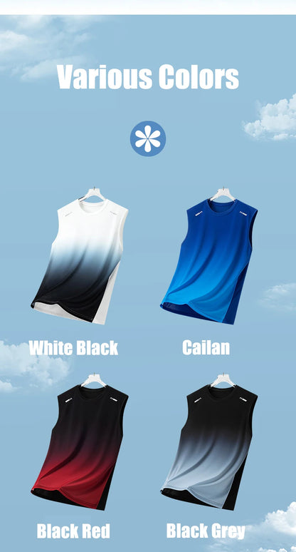 Summer Marathon Quick Dry Vest Men's Fitness Lightweight Breathable Ice Vest Men Running Moisture-Absorbent Mesh Sports Vest