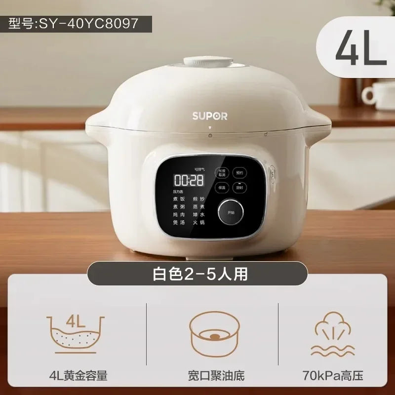 Electric Pressure Cooker 220V Home 4L Capacity Multifunctional Smart Rice Cooker Automatic multicooker 압력밥솥 طنجرة الضغط