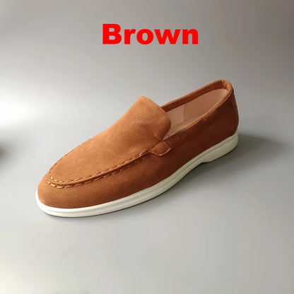 Fashion Classic Suede Leather Loafers Men Casual Shoes Luxury Brand Mens Breathable Slip on Driving Shoes Moccasins