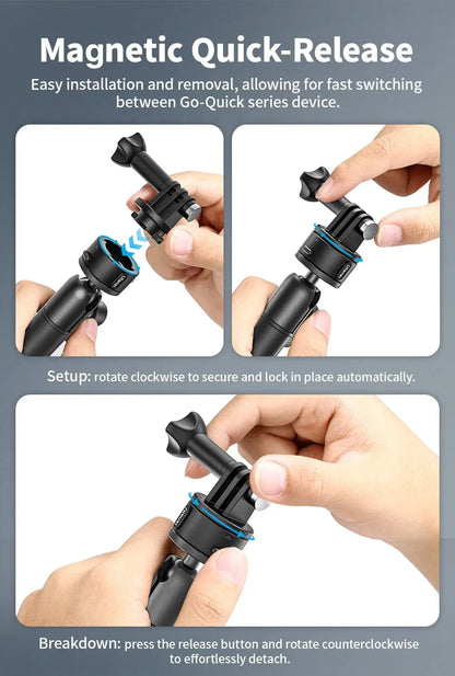 Ulanzi Go-Quick II Action Camera Smartphone Suction Cup Mount 1/4'' Screw 360° Ballhead For GoPro for Insta360 Phone Car Holder