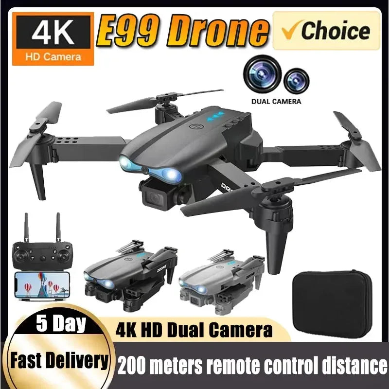 New E99Pro RC Drone 4K Professinal With 1080P Wide Angle HD Camera Foldable Helicopter WIFI FPV Height Hold Gift Toy ﻿