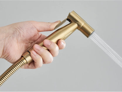 Brushed Gold Handheld Toilet Bidet Sprayer Stainless Steel Bidet Shower Hygienic Shower Wall Toilet Bidet Sprayer Cold Water