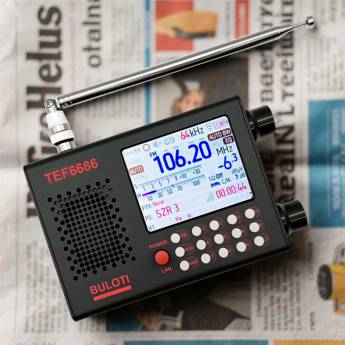 TEF6686 Radio, Touch Screen, Full Band FM High Sensitivity AM FM, Shortwave