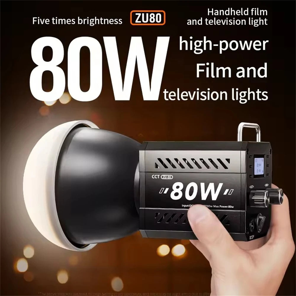 Roreta ZU80/ZU60 Photo Studio Light COB Bi-Color 2500-8500K CRI≥95 TLCI≥97 With Diffuser LED Video Lights Fill Lighting