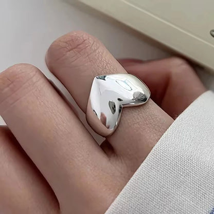VENTFILLE 925 Sterling Silve Love Heart  Ring for Women Girl Gift Line Pearl Korean Sweet  Jewelry Birthday Gift Dropshipping