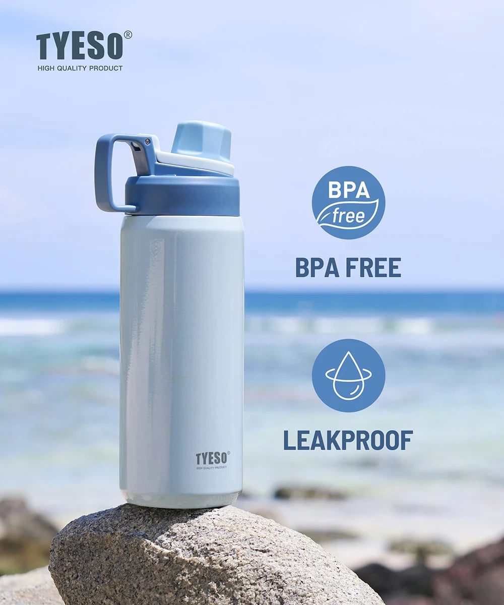 Tyeso Vacuum Flask for Men Women Stainless Steel Outdoor Water Bottles for Cycling Hiking 750ml 900ml Portable Water Bottle