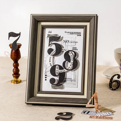 Journal GO 20pcs Creative Hard Card Vintage Numbers Stickers for Photo Frame Scrapbooking Journaling diy Retro Number Sticker