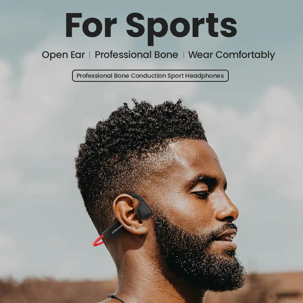 Bone Conductive Wireless Earphones Bluetooth 5.2 Open Headphones Sports Headset Waterproof Earhooks Headworn Loop