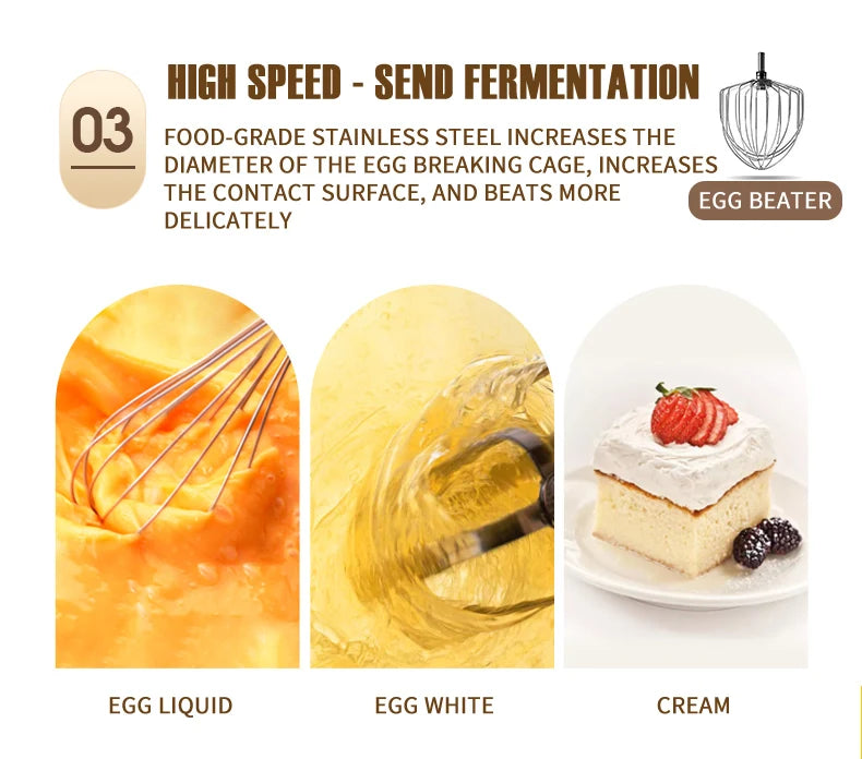 High-Authority Electric Planetary Mixer Multifunctional Steel Stand Mixer Kitchen Household Use Food Mixers