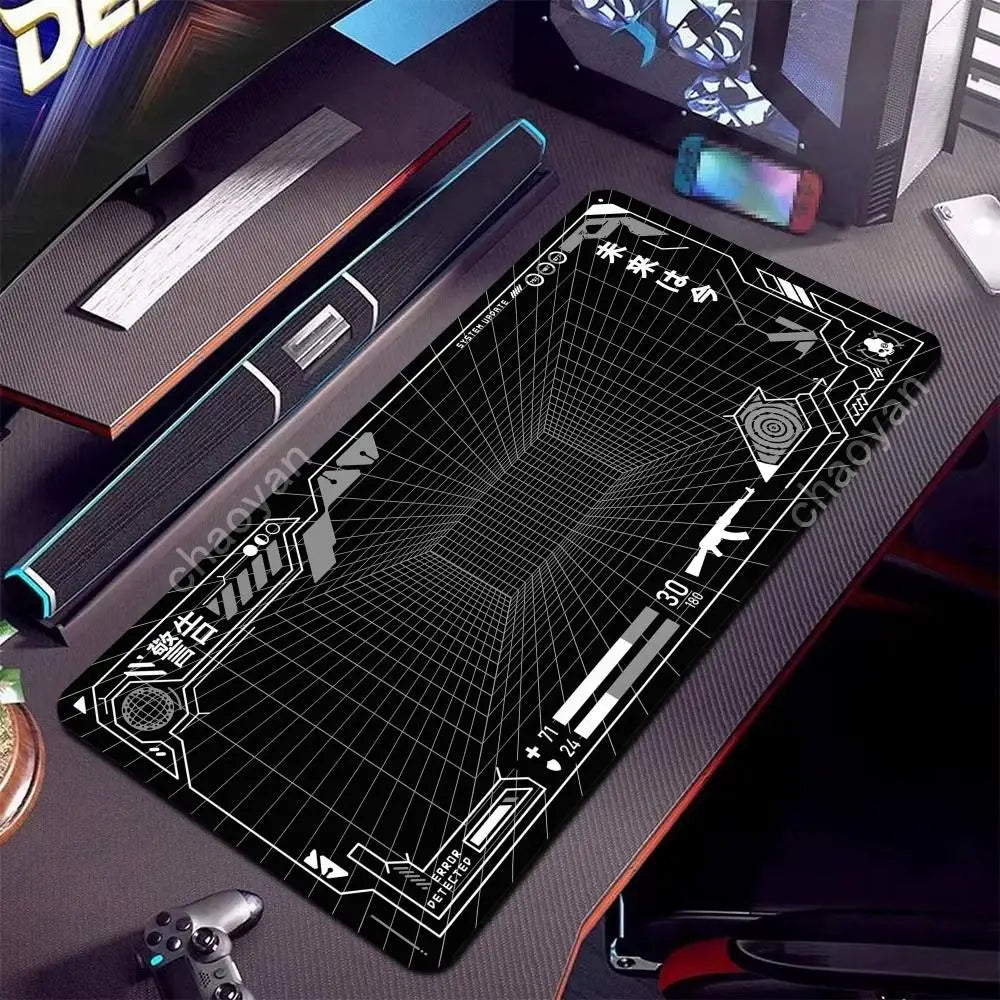 Perspective Grid Desk Mat Gaming Mat Pad on The Table Office Gamer Accessorie Keyboard Mat White Mouse Pad Mouse Carpet  playmat