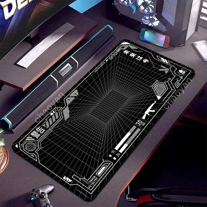 Perspective Grid Desk Mat Gaming Mat Pad on The Table Office Gamer Accessorie Keyboard Mat White Mouse Pad Mouse Carpet  playmat