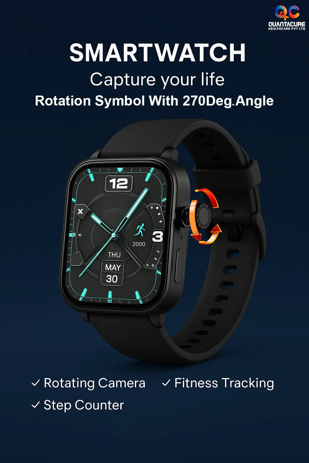 2025 QC AX10 4G SIM GPS Outdoor Android Smartwatch 2.06 Inch AMOLED 270 Rotating Camera 2+32GB Health Tracker Sport Watch MS10