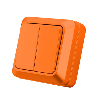 Blue Flame Retardant EU Standard Spray Plastic Rocker Switch Wall Surface 2 Gang 1 Way Button Light Switch On/Off Classic Switch