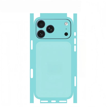 Plain Color Decal Skin for iPhone 17 16 15 14 13 Pro Max Back Cover Wrap Rear Screen Protector Anti-scratch Durable Stickerl