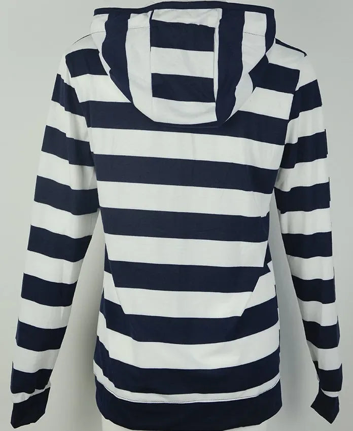 Pullovers Harajuku hoodies women  Autumn Hot Style America Hood Long Sleeve Stripe Fleece Jacket Female Streetwear ZXP6023