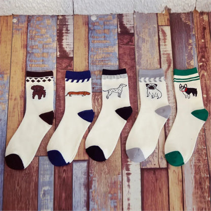 Cotton new men in tube socks cotton Man socks animal dog pet assembled autumn winter sock EUR39-44