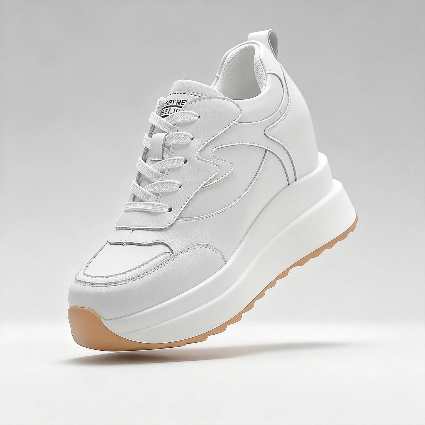 Fujin 10cm 4 inch Platform Wedge Sneakers Chunky Shoes Genuine Leather for Women Summer Shoes Autumn Walking Sneakers Fashion