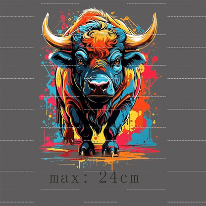 Color Fluid Painting Ironing Sticker Clothes DTF Fashion T-shirt Hoodie DIY Jacket Patch Hot Paste Paper