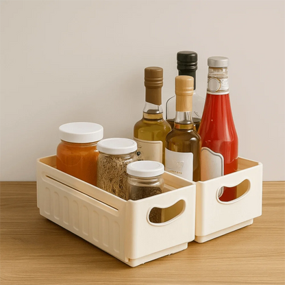 Plastic Expandable Storage Box Adjustable Stackable Retractable Storage Container Space Saving Large Capacity Drawer Storage Box