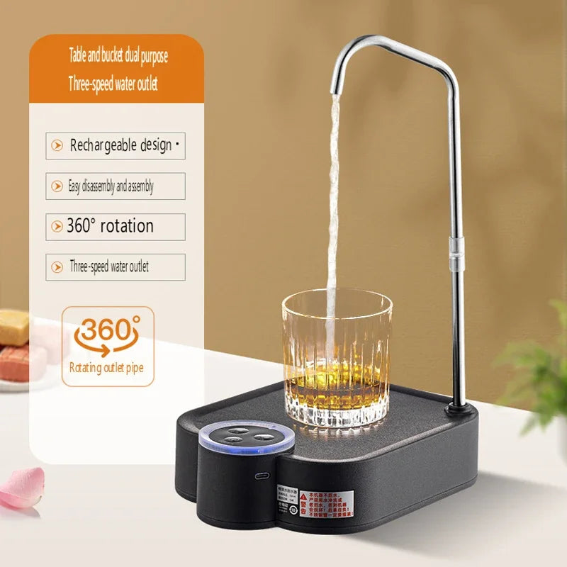 Electric Water Pump Smart Rechargeable Automatic Water Dispenser for Gallon Drinking Portable Water Bottle Pump for Home Office