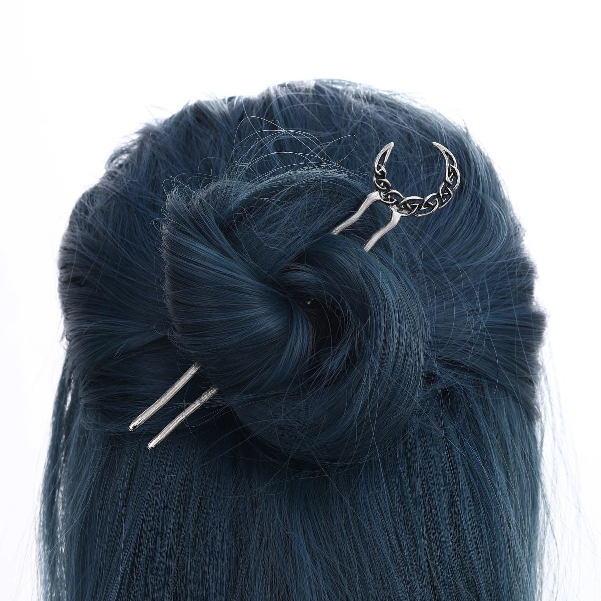 Viking Retro Moon U-Shaped Hairpin for Women, Fashionable and Simple Trendy Versatile Hair Accessory, Nordic Norwegian Style Party Accessory, Valentine's Day, Mother's Day, Birthday Gift