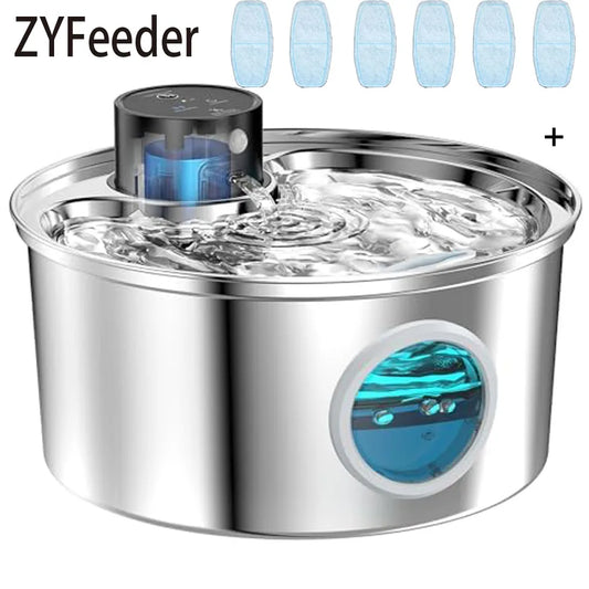 Stainless Steel Wireless Cat Water Fountain Charging Automatic Pet Drinking Motion Sensor Dog Water Dispenser Accessories filter by PDG ibma