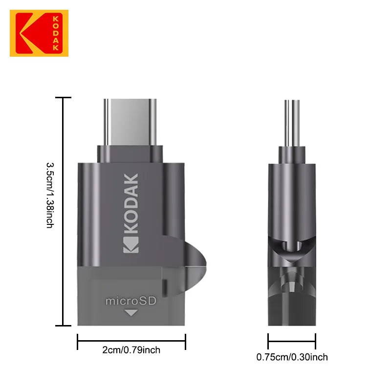 Kodak Type-C Micro SD Card Reader TF Memory Card High-speed Transmission Adapter