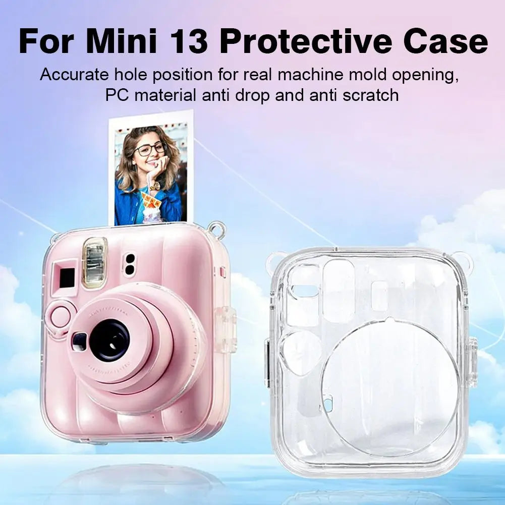Crystal Clear Case for Fujifilm Instax Mini 13 Camera Transparent Hard PC Protective Cover Shell B1K4