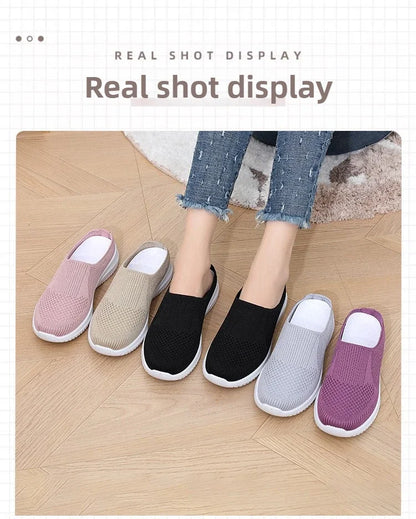 Women's Summer Shoes Plus Size Casual Single Ladies Shoes Soft Sole Cover Half Slippers Sale Shoes with Free Shipping