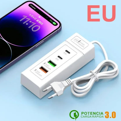 4 Ports USB Fast Charging Charger Type C Wall Charger For iPhone Samsung Xiaomi Huawei Phone Charger EU/US/UK Plug Power Adapter