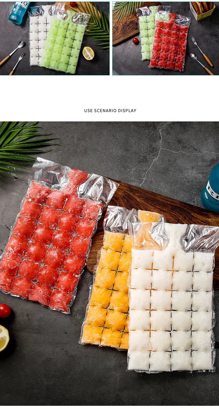 10/pack ice bag Disposable plastic homemade ice freezer bags Home use creative self-styled ice cubes bags ice-making mold
