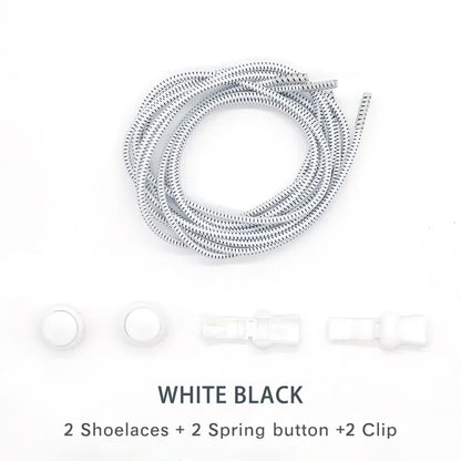 1 Pair of No Tie ShoesLaces Rubber Round Spring Lock Elastic Sneaker Shoelaces Laces Accessories Suitable for Kids Adult Lazy
