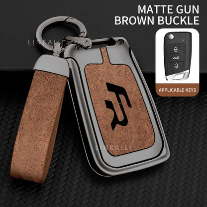 Suitable for Seat Ateca Leon FR 2 Ibiza Zinc Alloy Car Key Cover High-end Leather Car Key Case Auto Accessories