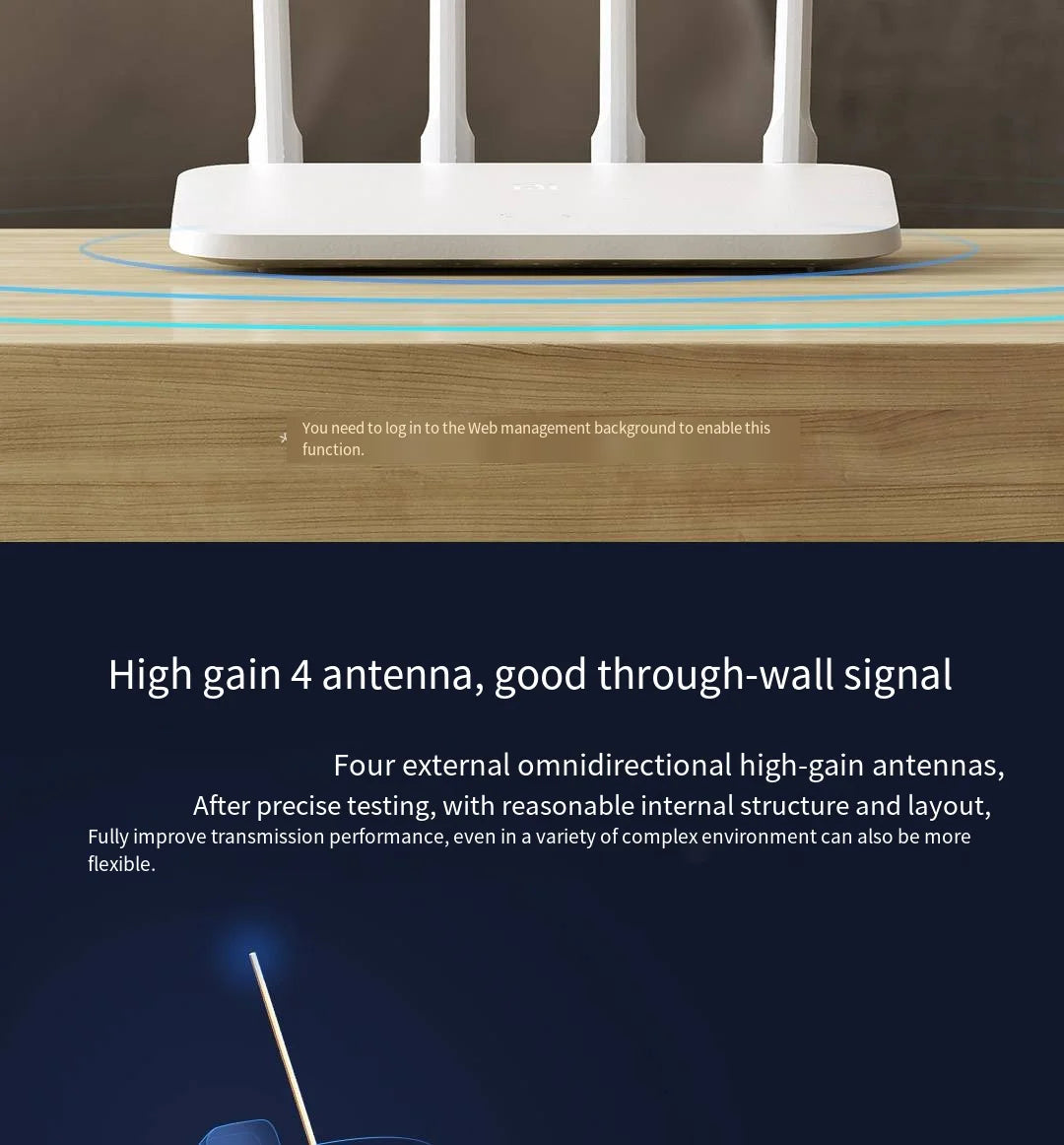 Xiaomi Router 4A Gigabit Edition 1000M 100M 5GHz 2.4GHz WiFi ROM 16MB DDR3 64MB 128MB High Gain 4 Antennas Remote Mi APP Control