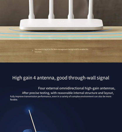 Xiaomi Router 4A Gigabit Edition 1000M 100M 5GHz 2.4GHz WiFi ROM 16MB DDR3 64MB 128MB High Gain 4 Antennas Remote Mi APP Control