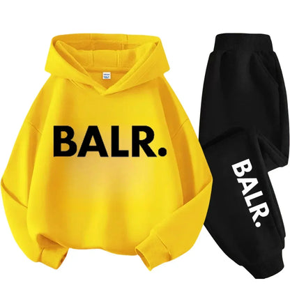 Autumn Warm New York Letter Cool Graphic Print Children Long Sleeve Hoodie +pant Suit 2pcs Set Sweatshirt Boy Girl Kid Sportwear