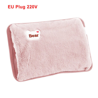 Hand Warmer Electric Hot Water Bag Soft Plush Hand Warmer Portable Heated Gloves Handwarmers Winter Hand Warmer 220V EU Plug