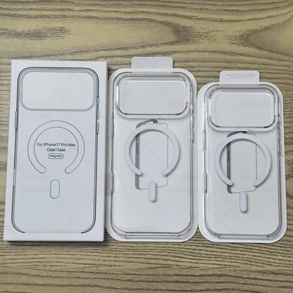 Original Magnetic Clear Case For iPhone 17 16 15 14 13 12 Pro Max Camera Control Transparent Cover For Magsafe Wireless Charging