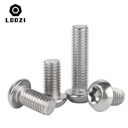 304 Stainless Steel Six Lobe Torx Button Round Head With Pin Anti-theft Tamper Proof Security Bolt Screw M3 M4 M5 M6 M8 M10 M12