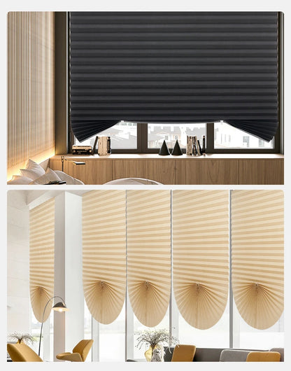 1 PC Easy Installation Window Shades Non-woven Fabric Pleated Zebra Blinds Roller Room Blackout Curtain For Living Room Balcony