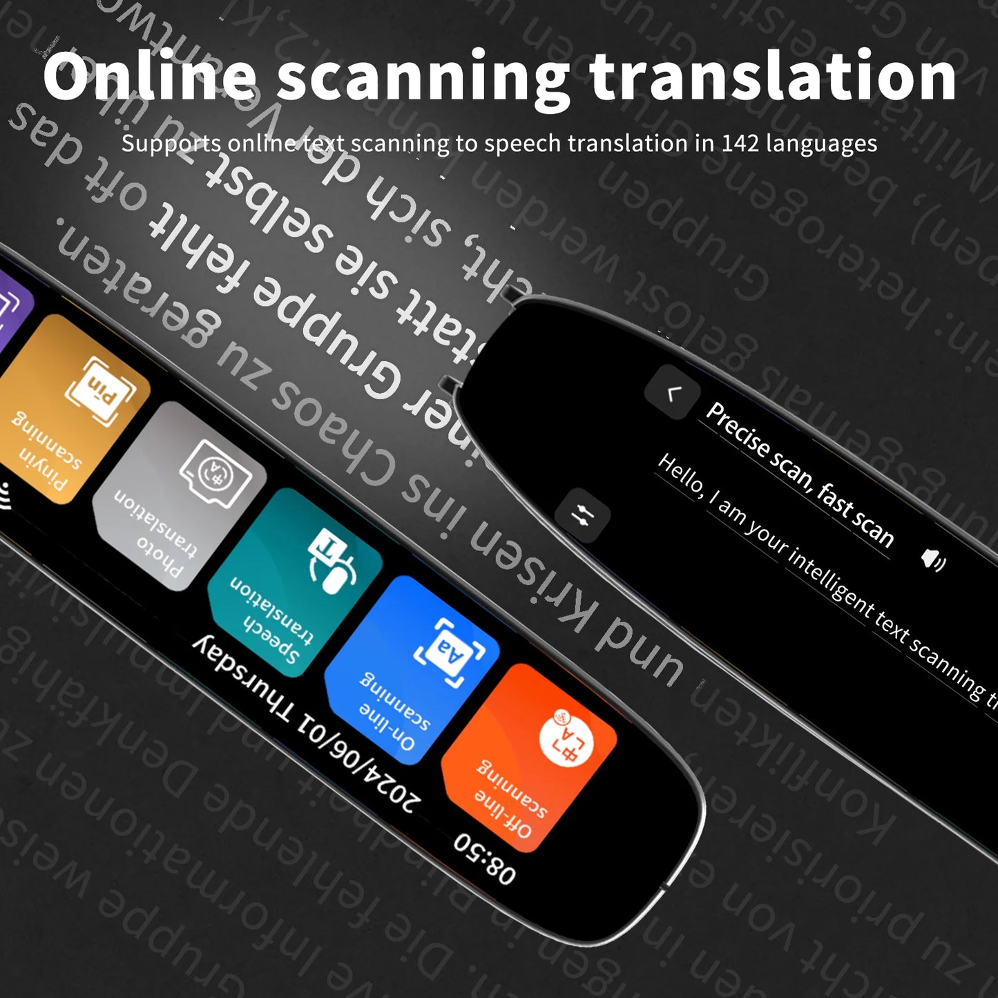 Translation Pen for Dyslexia Scanner Reading Pen 142 Text to Speech Smart Recording Pen Voice Wireless Text Extract Translator