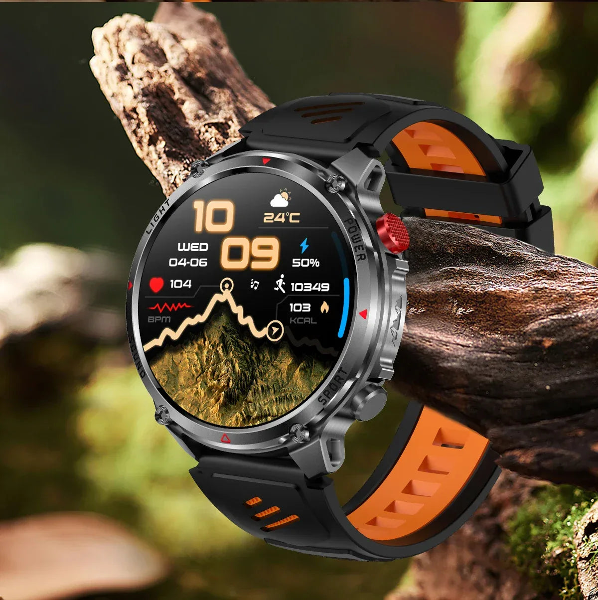 2026 Edition Military Outdoor Sports Smartwatch 1.7-inch AMOLED screen 1100 mAh battery LED flashlight Bluetooth call Waterproof
