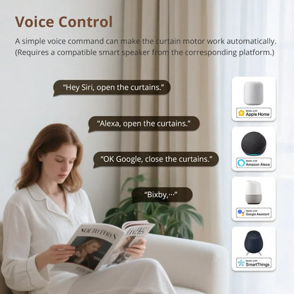 Matter Over WiFi Smart Sliding Curtain Motor Support Google Home Smartthings Homekit Alexa Control Automatic Curtain System